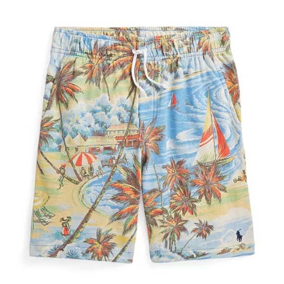 BNWT Polo Ralph Lauren Boys Tropical-Print Spa Terry Shorts size 5 - Picture 2 of 8